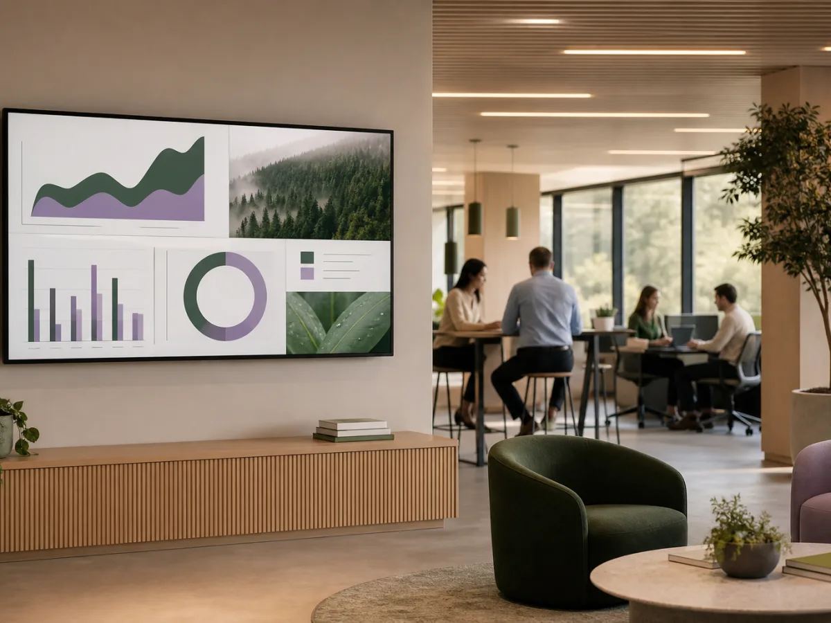 Digital dashboard in a contemporary office